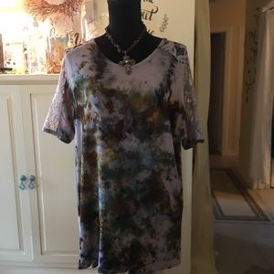 Handdyed hi lo tunic